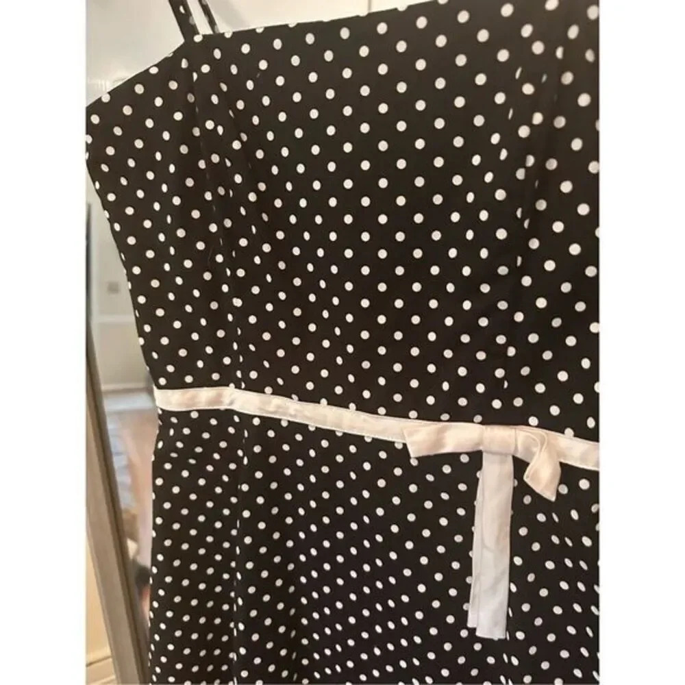 I.N San Francisco Polka Dotted Fit and Flare Dress Size 3 Black/White - Picture 4 of 7